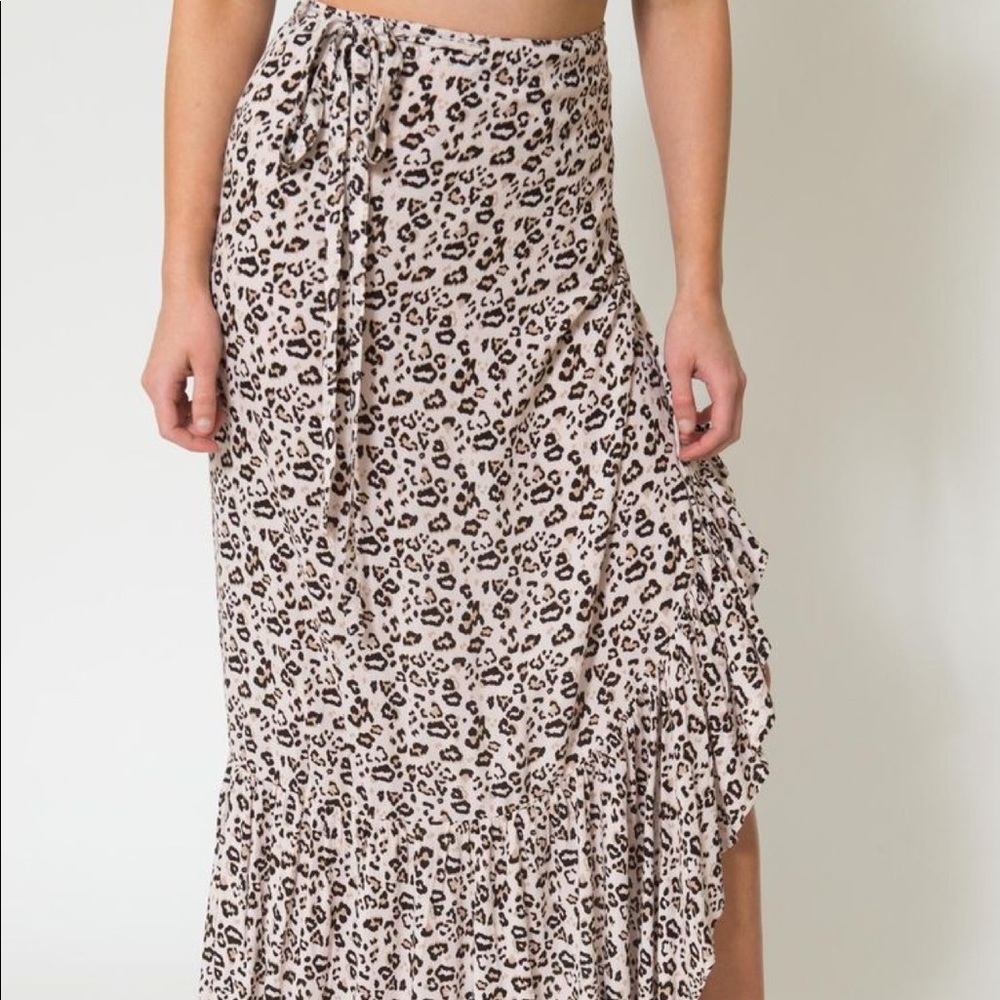Cheetah print wrap skirt